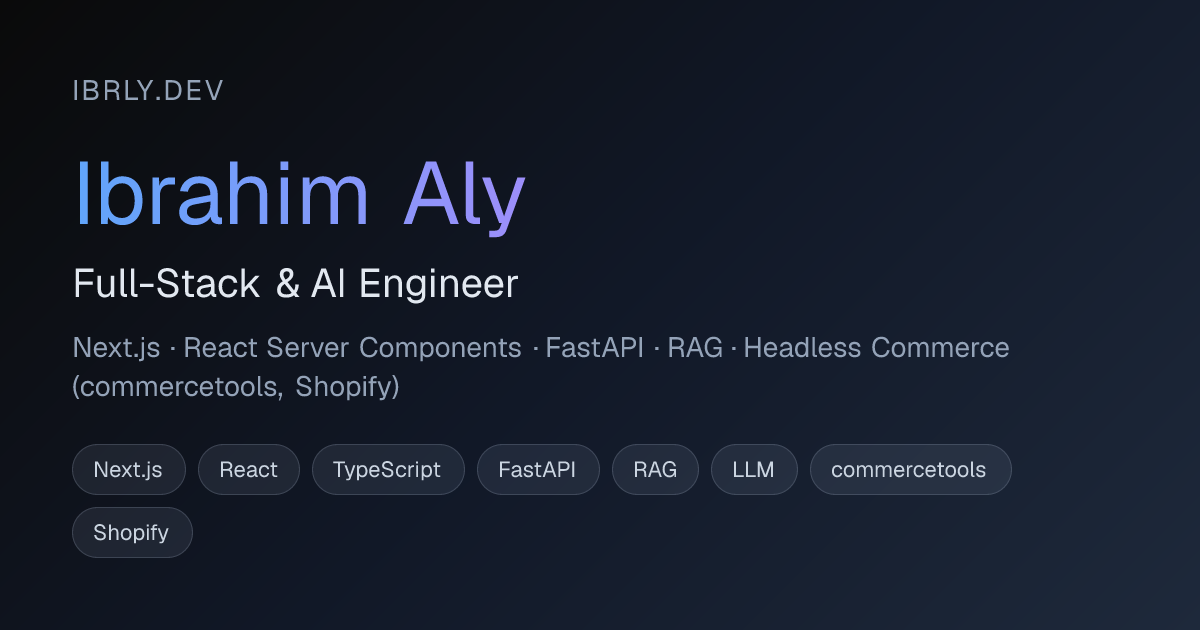 Ibrahim Aly | Senior Full-Stack Software Engineer (Next.js, TypeScript ...